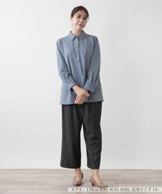 【店舗人気】ストライプブラウス【プラス企画】