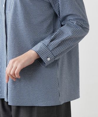 【店舗人気】ストライプブラウス【プラス企画】