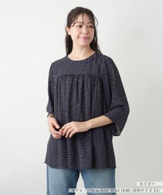 ＜Leilian plus house (Women/大きいサイズ)＞【店舗人気】ドットスモックブラウス【プラス企画】