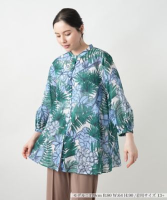 ＜Leilian plus house (Women/大きいサイズ)＞【店舗人気】プリントフレアブラウス【プラス企画】