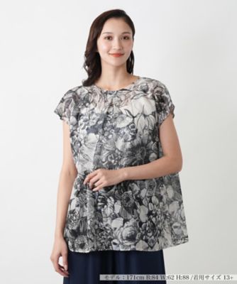 ＜Leilian plus house (Women/大きいサイズ)＞【店舗人気】フラワープリントブラウス【プラス企画】