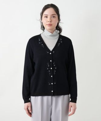 フラワー刺繍Ｖネックカーディガン【ＣＯＲＳＩＮＩ　＆　ＰＲＯＴＩ】