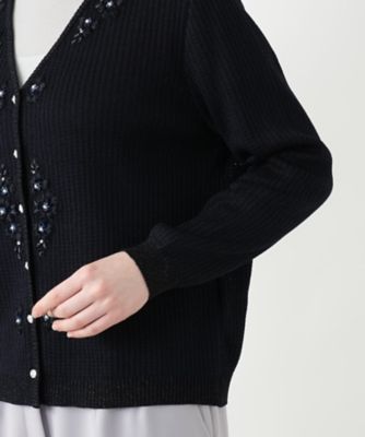 フラワー刺繍Ｖネックカーディガン【ＣＯＲＳＩＮＩ　＆　ＰＲＯＴＩ】