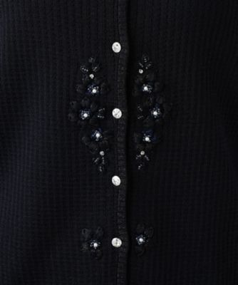 フラワー刺繍Ｖネックカーディガン【ＣＯＲＳＩＮＩ　＆　ＰＲＯＴＩ】