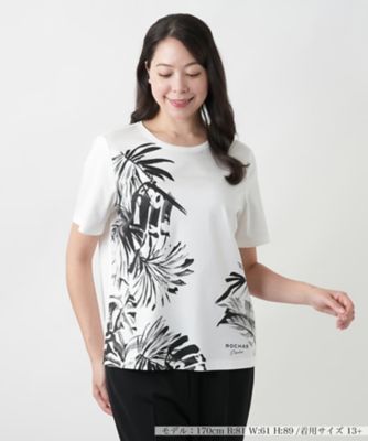 ＜Leilian plus house (Women/大きいサイズ)＞【店舗人気】プリントＴシャツ【ＲＯＣＨＡＳ　Ｐｒｅｍｉｅｒｅ】