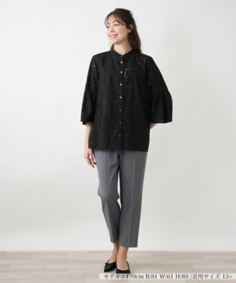 カットワーク刺繍ブラウス【ROCHAS Premiere
