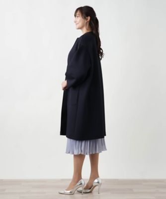 ノーカラーロングコート【NEMIKA】 | Leilian plus house