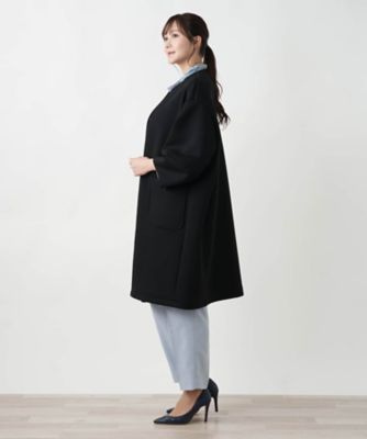 店舗人気】ノーカラーロングコート【NEMIKA】 | Leilian plus