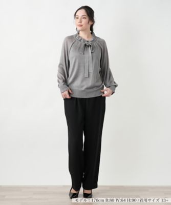 Leilian PLUS HOUSE / レリアンプラスハウス 【店舗人気】リボンタイラメニット【NEMIKA】 店舗人気】リボンタイラメニット【NEMIKA】|レリアン プラス