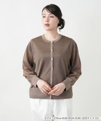 ＜Leilian plus house (Women/大きいサイズ)＞シアーラメニットカーディガン【ＮＥＭＩＫＡ】