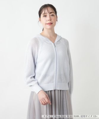 【店舗人気】ラメフーデッドカーディガン【ＢＯＵＲＧＥ】