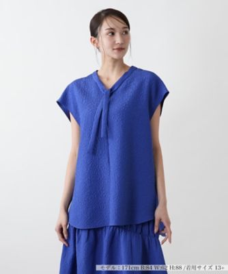 ＜Leilian plus house (Women/大きいサイズ)＞【店舗人気】ボウタイブラウス【ＢＯＵＲＧＥ】