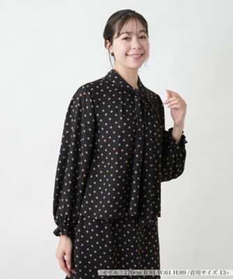 【店舗人気】ドットボウタイブラウス