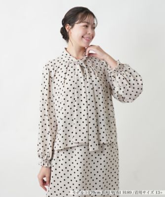 ＜Leilian plus house (Women/大きいサイズ)＞ドットボウタイブラウス