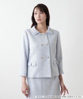 ＜Leilian plus house (Women/大きいサイズ)＞ラメダブルジャケット【ＢＯＵＲＧＥ】