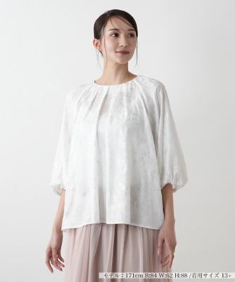 ＜Leilian plus house (Women/大きいサイズ)＞【店舗人気】タックブラウス【ＢＯＵＲＧＥ】