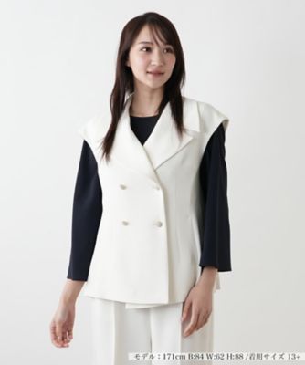 ＜Leilian plus house (Women/大きいサイズ)＞【店舗人気】テーラードベスト【ＢＯＵＲＧＥ】