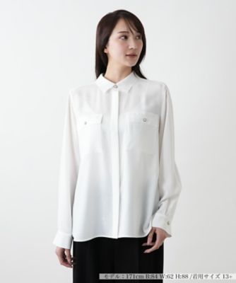 ＜Leilian plus house (Women/大きいサイズ)＞比翼ブラウス【ＢＯＵＲＧＥ】