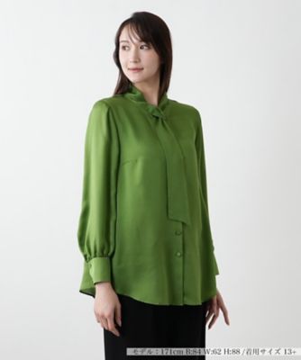 ＜Leilian plus house (Women/大きいサイズ)＞ボウタイブラウス【ＢＯＵＲＧＥ】