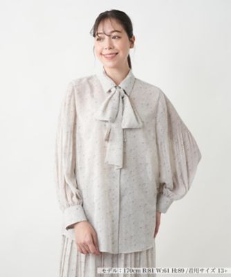 ＜Leilian plus house (Women/大きいサイズ)＞ドットボウタイブラウス【ＢＯＵＲＧＥ】