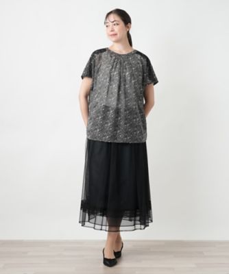 【店舗人気】レースドットブラウス【ＢＯＵＲＧＥ】