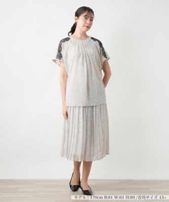 【店舗人気】レースドットブラウス【ＢＯＵＲＧＥ】
