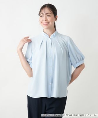 ＜Leilian plus house (Women/大きいサイズ)＞スタンドカラーブラウス【ＢＯＵＲＧＥ】