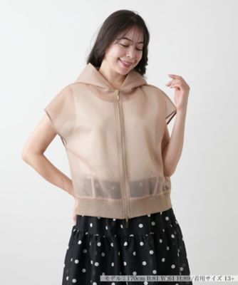 ＜Leilian plus house (Women/大きいサイズ)＞シアーフードジップベスト【ＮＥＭＩＫＡ】