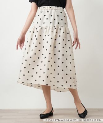 ＜Leilian plus house (Women/大きいサイズ)＞【店舗人気】ドットフレアスカート【ＮＥＭＩＫＡ】