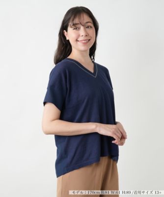 ＜Leilian plus house (Women/大きいサイズ)＞【店舗人気】切替Ｖネックニット【ＬＥ　ＴＲＩＣＯＴ　ＰＥＲＵＧＩＡ】