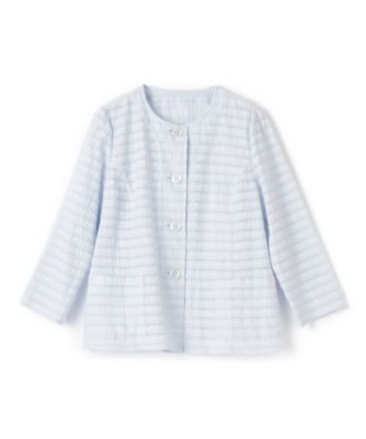 美品 レリアン プラスハウス ノーカラーライトジャケット 大きいサイズ ノーカラージャケット | Leilian plus house (Women/大きい