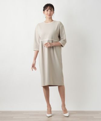 ライン配色ワンピース | Leilian plus house (Women/大きい