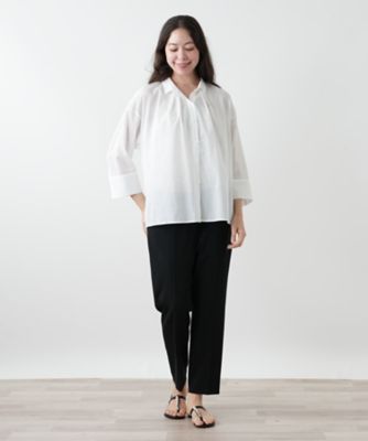 Leilian PLUS HOUSE / レリアンプラスハウス 織柄シャツブラウス【SOMELOS】 織柄シャツブラウス【SOMELOS】 | Leilian plus house