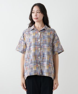 チェックシャツブラウス | Leilian plus house (Women/大きい