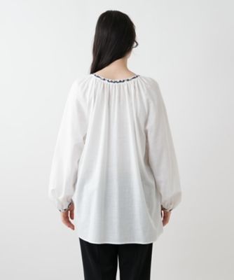 ウォッシャブル】刺繍スモックブラウス | Leilian plus house (Women