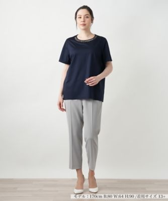 【店舗人気】ビジューネックカットソー