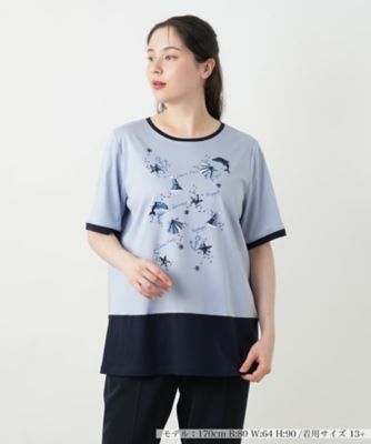 ＜Leilian plus house (Women/大きいサイズ)＞スパンコール刺繍カットソー