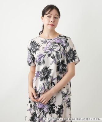 ＜Leilian plus house (Women/大きいサイズ)＞花柄クルーネックブラウス
