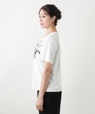 花柄クルーネックカットソー | Leilian plus house (Women