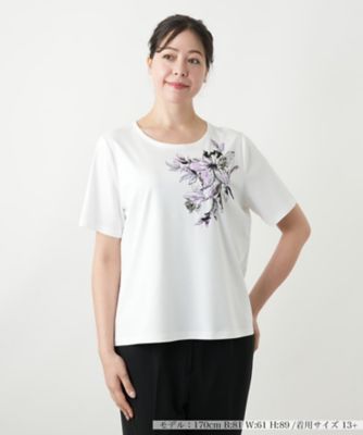＜Leilian plus house (Women/大きいサイズ)＞花柄クルーネックカットソー