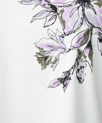 Leilian PLUS HOUSE / レリアンプラスハウス 【店舗人気】フラワー柄クルーネックカットソー 店舗人気】フラワー柄クルーネックカットソー|レリアン プラス