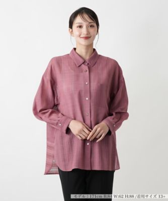 ＜Leilian plus house (Women/大きいサイズ)＞透かしストライプブラウス