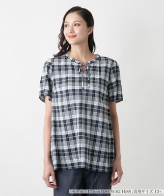＜Leilian plus house (Women/大きいサイズ)＞チェックブラウス