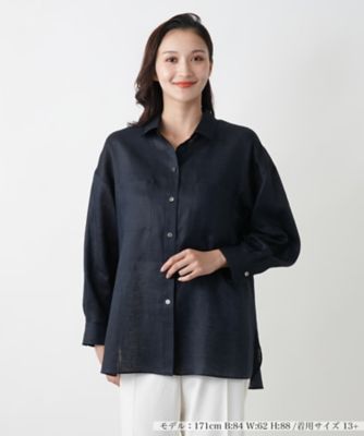 ＜Leilian plus house (Women/大きいサイズ)＞【店舗人気】麻ブラウス