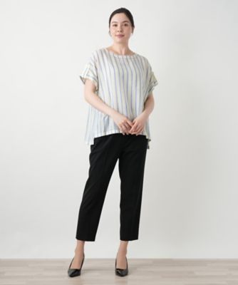 Leilian PLUS HOUSE / レリアンプラスハウス マルチストライプブラウス マルチボーダーブラウス【Leilian WHITE LABEL】|レリアン