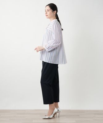 ストライプバンドカラーブラウス【Ｌｅｉｌｉａｎ　ＷＨＩＴＥ　ＬＡＢＥＬ】