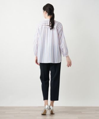 ストライプバンドカラーブラウス【Ｌｅｉｌｉａｎ　ＷＨＩＴＥ　ＬＡＢＥＬ】