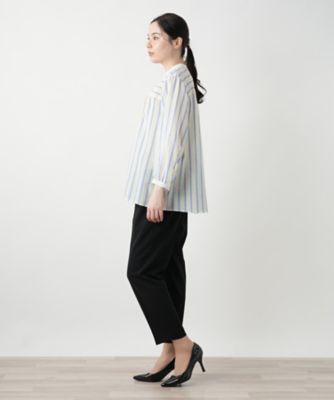 ストライプバンドカラーブラウス【Ｌｅｉｌｉａｎ　ＷＨＩＴＥ　ＬＡＢＥＬ】