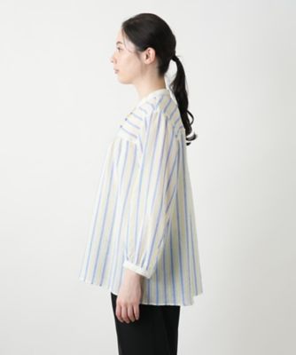 ストライプバンドカラーブラウス【Ｌｅｉｌｉａｎ　ＷＨＩＴＥ　ＬＡＢＥＬ】