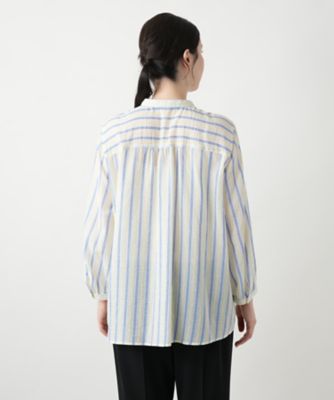 ストライプバンドカラーブラウス【Ｌｅｉｌｉａｎ　ＷＨＩＴＥ　ＬＡＢＥＬ】